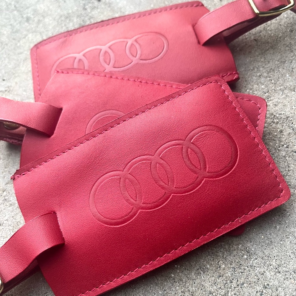 Set of 3 Leather Audi Hang Bag Tag